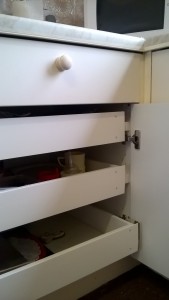 Drawers were cut to size and moved back slightly